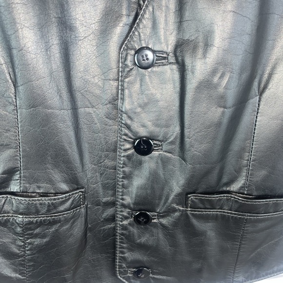 Jekyll's Hide Is Leather Men's Retro Biker Rock Leather Lined Vest Size 40 - Picture 5 of 10